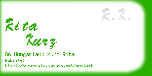 rita kurz business card